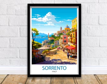 Sorrento Italy Travel Print  Sorrento Wall Decor - Sorrento Poster  Italy Travel Prints Sorrento Art Print Sorrento Italy Illustration