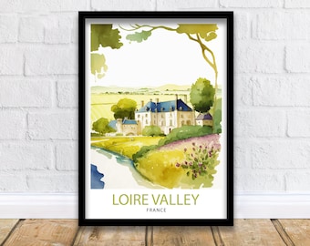 Loire Valley France Travel Print  France Wall Decor Loire Valley Poster Châteaux de la Loire Prints France Art Print Loire Valley