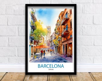 Barcelona Spain Travel Print  Barcelona Wall Decor Barcelona Poster Spain Travel Prints Barcelona Art Print Barcelona