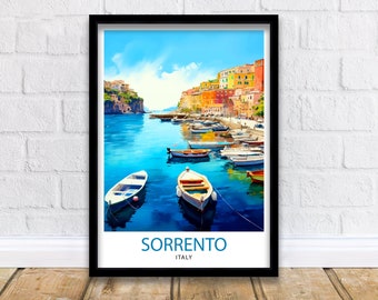 Sorrento Italy Travel Print  Sorrento Wall Decor - Sorrento Poster  Italy Travel Prints Sorrento Art Print Sorrento Italy Illustration