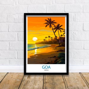 Goa India Travel Print| Goa Wall Decor Goa Poster India Travel Prints Goa Art Print Goa Illustration Goa Wall Art India Print