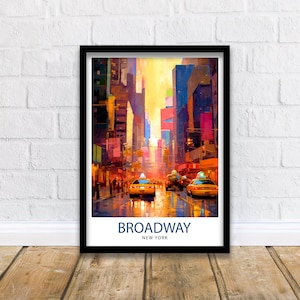 Broadway New York City Travel Print| Broadway Wall Decor Broadway Poster NYC Travel Prints Broadway Art Print New York City Illustration