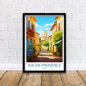 Aix-en-Provence Travel Print Provence Wall Decor Aix-en-Provence Poster France Travel Prints Aix-en-Provence Art Print Provence Illustration