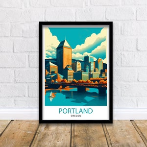 Portland Oregon Travel Print| Portland Wall Decor Portland Home Living Decor Portland Oregon Illustration Travel Poster Gift for Portland