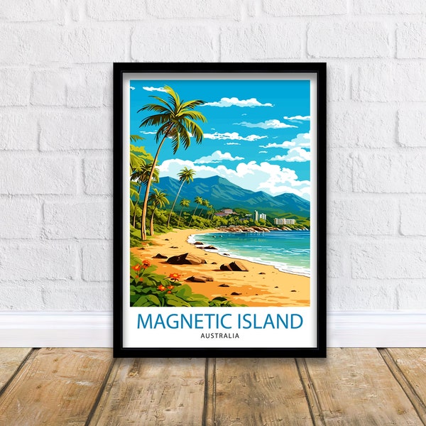 Magnetic Island Australia Travel Print  Tropical Island Wall Decor Magnetic Island Poster Australian Travel Prints Island Art Print Magnetic