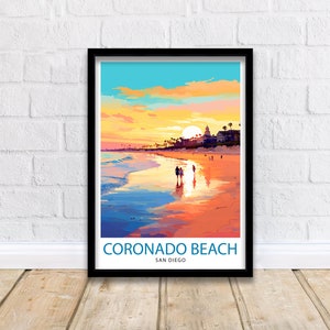 Coronado Beach San Diego Travel Print Wall Decor Wall Art Coronado Beach Wall Hanging Home Décor Coronado Beach Gift Art Lovers Californian