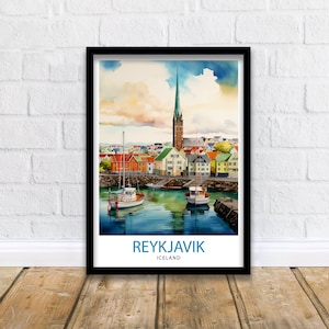 Reykjavik Island Travel Print Reykjavik Wanddekor Reykjavik Poster Island Travel Prints Reykjavik Art Print Reykjavik