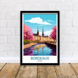 Bordeaux France Travel Print  Bordeaux Wall Decor Bordeaux Poster France Travel Prints Bordeaux Art Print Bordeaux Illustration Bordeaux