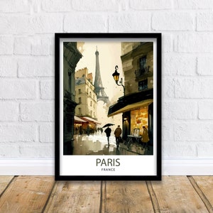 Paris France Travel Print Paris Wall Decor Paris Home Living Decor Paris Illustration Travel Poster Gift for Paris Lovers, France Home Decor