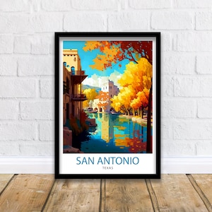San Antonio Texas Travel Print| San Antonio Wall Decor San Antonio Home Living Decor San Antonio Illustration Travel Poster Gift