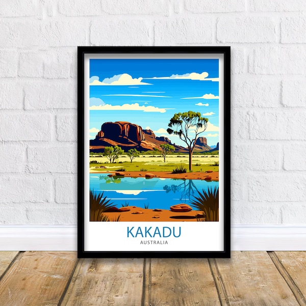 Kakadu Australia Travel Print  Kakadu Wall Decor Australian Outback Poster Kakadu National Park Art Nature Illustration