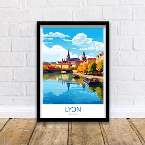 Lyon France Travel Print  Lyon Wall Decor Lyon Poster France Travel Prints Lyon Art Print Lyon Illustration Lyon Wall Art - France Print