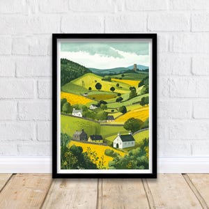 Scottish Highlands Reiseposter Schottland-Landschaftskunst Scottish Highlands-Druck Malerisches schottisches Natur-Plakat