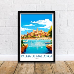 Palma de Mallorca Travel Print  Palma Wall Decor Palma Poster Palma Art Print Palma Wall Art Palma Home Living Decor Gift for Palma Travel