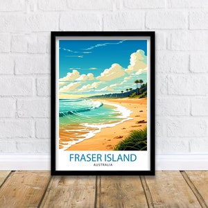 Fraser Island Australia Travel Print  Beach Paradise Wall Decor Fraser Island Poster Australian Travel Prints Island Art Print Nature
