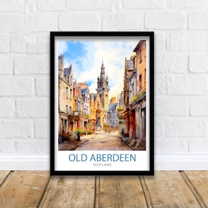 Old Aberdeen Scotland Travel Print  Old Aberdeen Wall Decor Old Aberdeen Poster Scotland Travel Prints Old Aberdeen Art Print Old Aberdeen