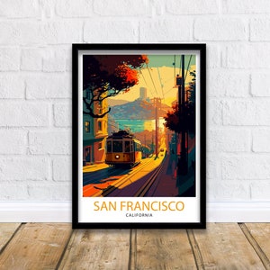 Illustration San Francisco - Vintage Car Travel Poster