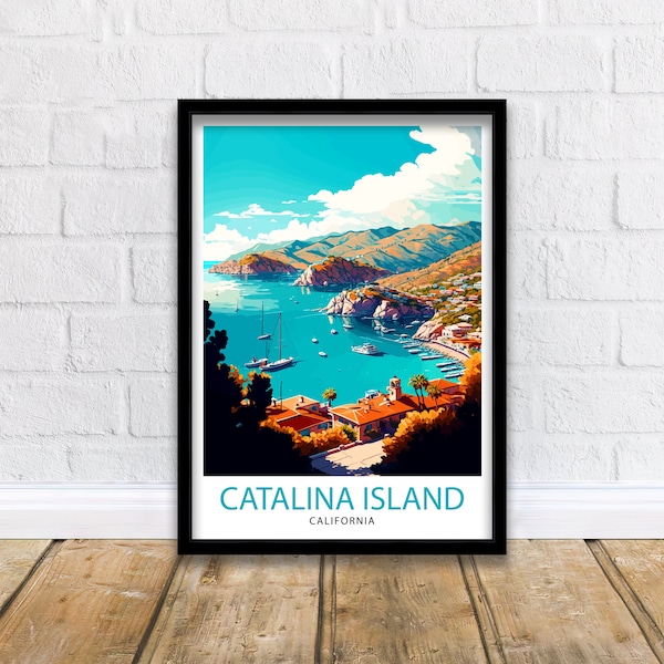 Catalina Island California Travel Print/ Wall Art Decor Catalina Island Ilustración Cartel Regalo para Catalina Island Lover California