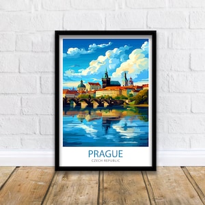 Prague Czech Republic Travel Print  Prague Wall Decor Prague Poster Czech Republic Travel Prints Prague Art Print Prague Illustration