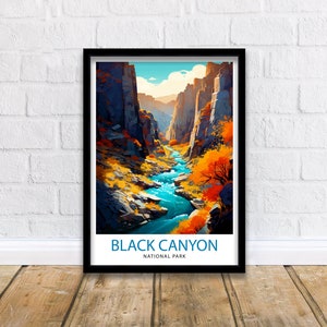 Black Canyon National Park Colorado Travel Print  Colorado Wall Decor Black Canyon Poster National Park Travel Prints Colorado Art Print