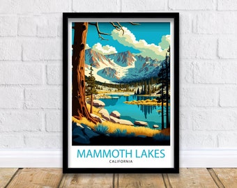 Mammoth Lakes California Travel Print| Wall Decor, Home Living Decor Mammoth Lakes Illustration,Travel Poster Gift For Mammoth Lakes
