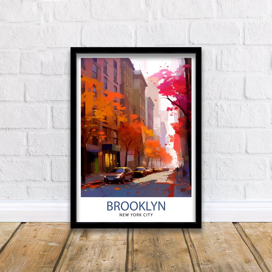 Brooklyn New York City Travel Print Brooklyn Wall Decor Brooklyn Poster
