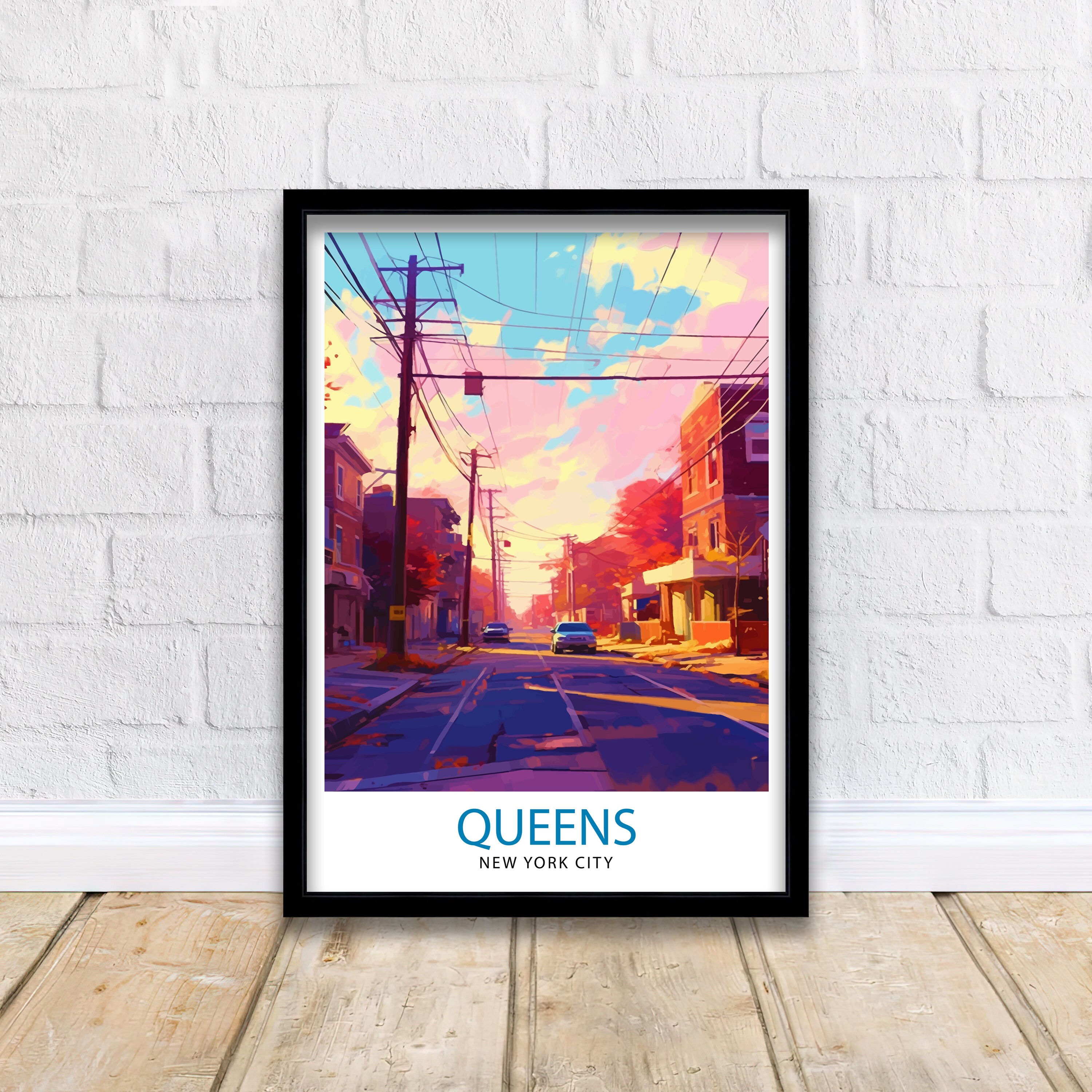 Queens, New York City Travel Print| Queens Wall Decor Queens
