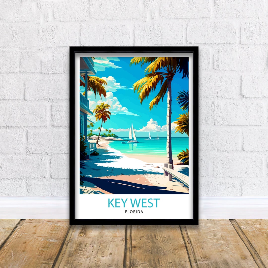 Key West Florida Travel Print Key West Wall Decor Key West Home Living