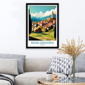 Nova Gradiška Croatia Travel Print , Croatian Cityscape Wall Art, Croatia Travel Poster, Nova Gradiška Souvenir, Home Decor image 6