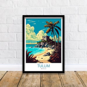 Tulum Mexico Travel Print  Tulum Wall Decor Tulum Home Living Decor Tulum Mexico Illustration Travel Poster Gift for Tulum Mexico Home Decor