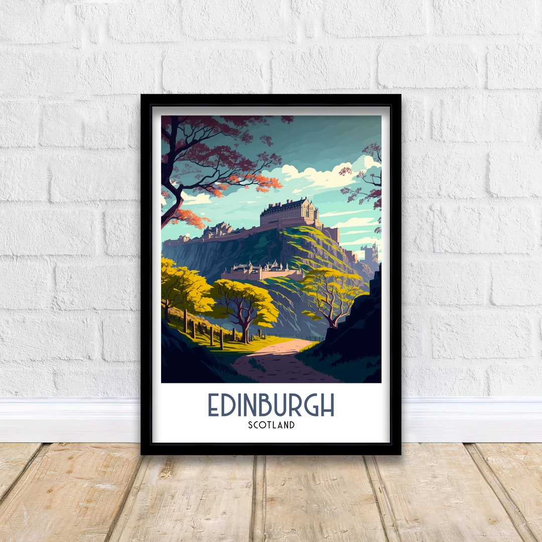 Edinburgh Print Edinburgh Poster Travel Poster Edinburgh Scotland