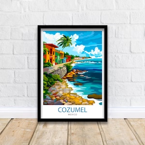 Cozumel Mexico Travel Print  Wall Art Cozumel Wall Hanging Home Décor Cozumel Gift Art Lovers Mexico Art Lover Gift Print Art