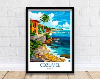 Cozumel Mexico Travel Print  Wall Art Cozumel Wall Hanging Home Décor Cozumel Gift Art Lovers Mexico Art Lover Gift Print Art