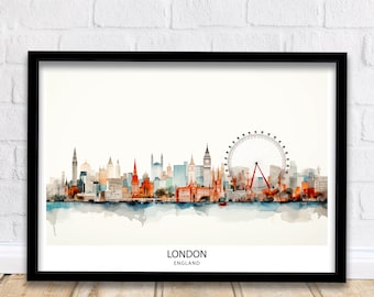 London England Travel Print Wall Decor Wall Art London Wall Hanging Home Décor London Gift Art Lovers UK Art Lover Gift Print Art