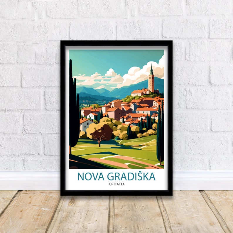 Nova Gradiška Croatia Travel Print , Croatian Cityscape Wall Art, Croatia Travel Poster, Nova Gradiška Souvenir, Home Decor image 5