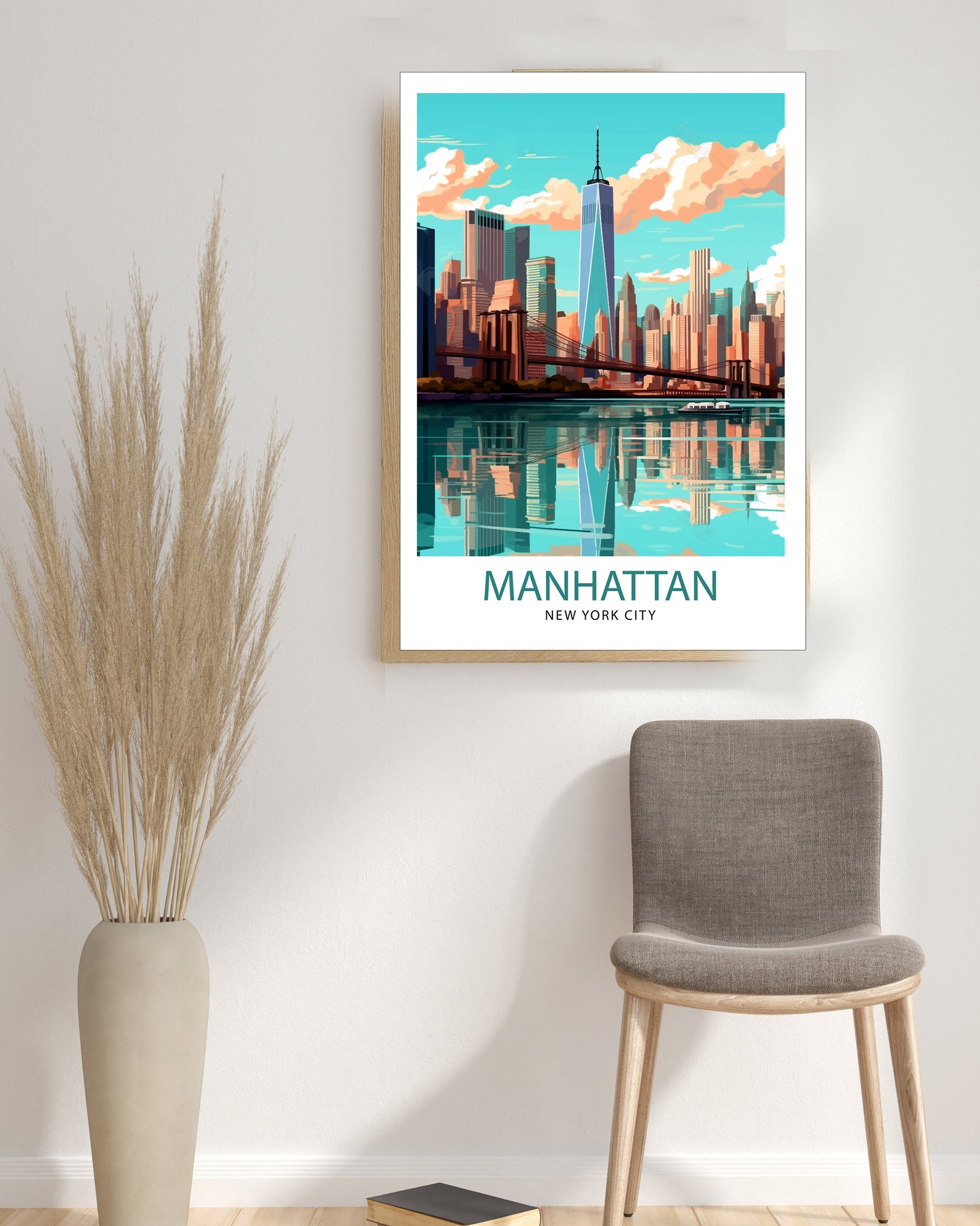 Manhattan New York City Travel Print| Manhattan Wall Decor Manhattan ...