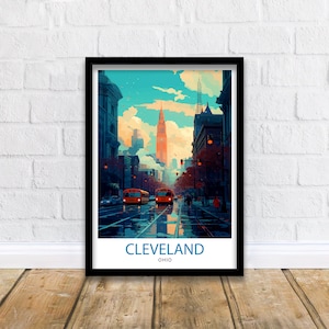 Cleveland Ohio Travel Print| Cleveland Wall Decor Cleveland Poster USA Travel Prints Cleveland Art Print Cleveland Illustration Cleveland
