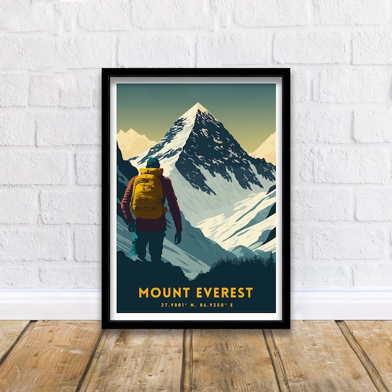Mount Everest Print | Mount Everest | Mount Everest Poster | Mount Everest Art | Everest Print | Mountain Wall Art | Everest Poster