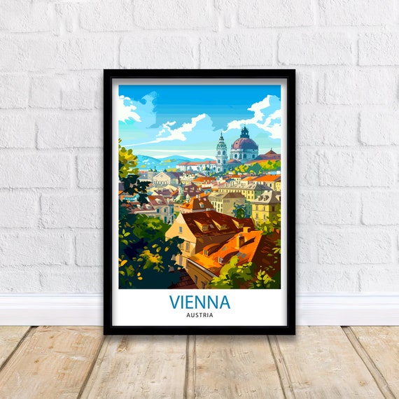 Vienna Austria Travel Print  Vienna Wall Decor Vienna Home Living Decor Vienna Illustration Travel Poster Gift For Vienna Austria Home Decor