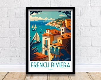Französische Riviera Reise-Druck – Küsten Frankreich Kunst