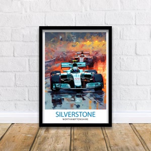 Silverstone Travel Print  Wall Decor Silverstone Circuit Poster Motorsport Travel Prints Art Print Racing Illustration