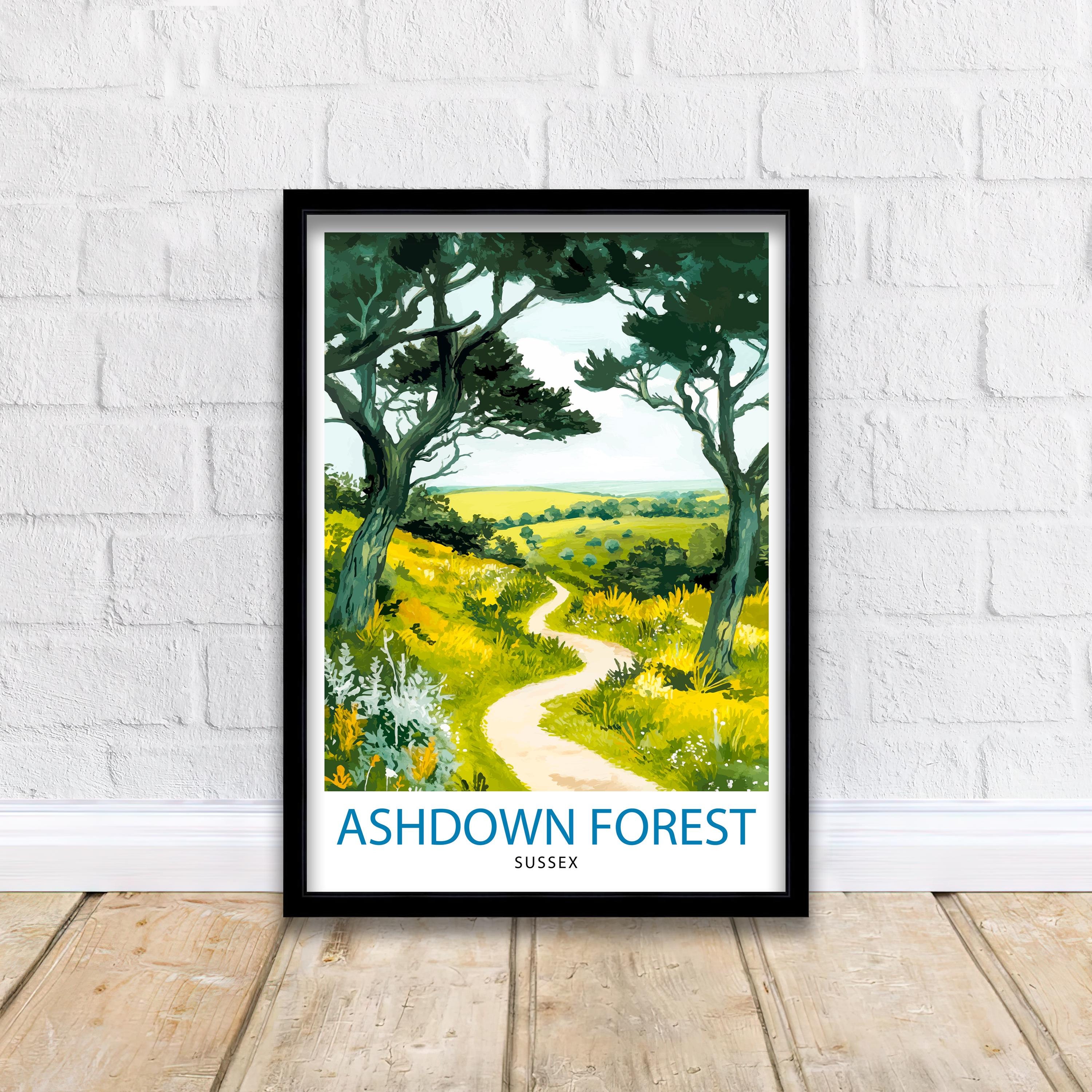 Ashdown Forest Travel Poster Wall Decor Wall Art Ashdown Forest