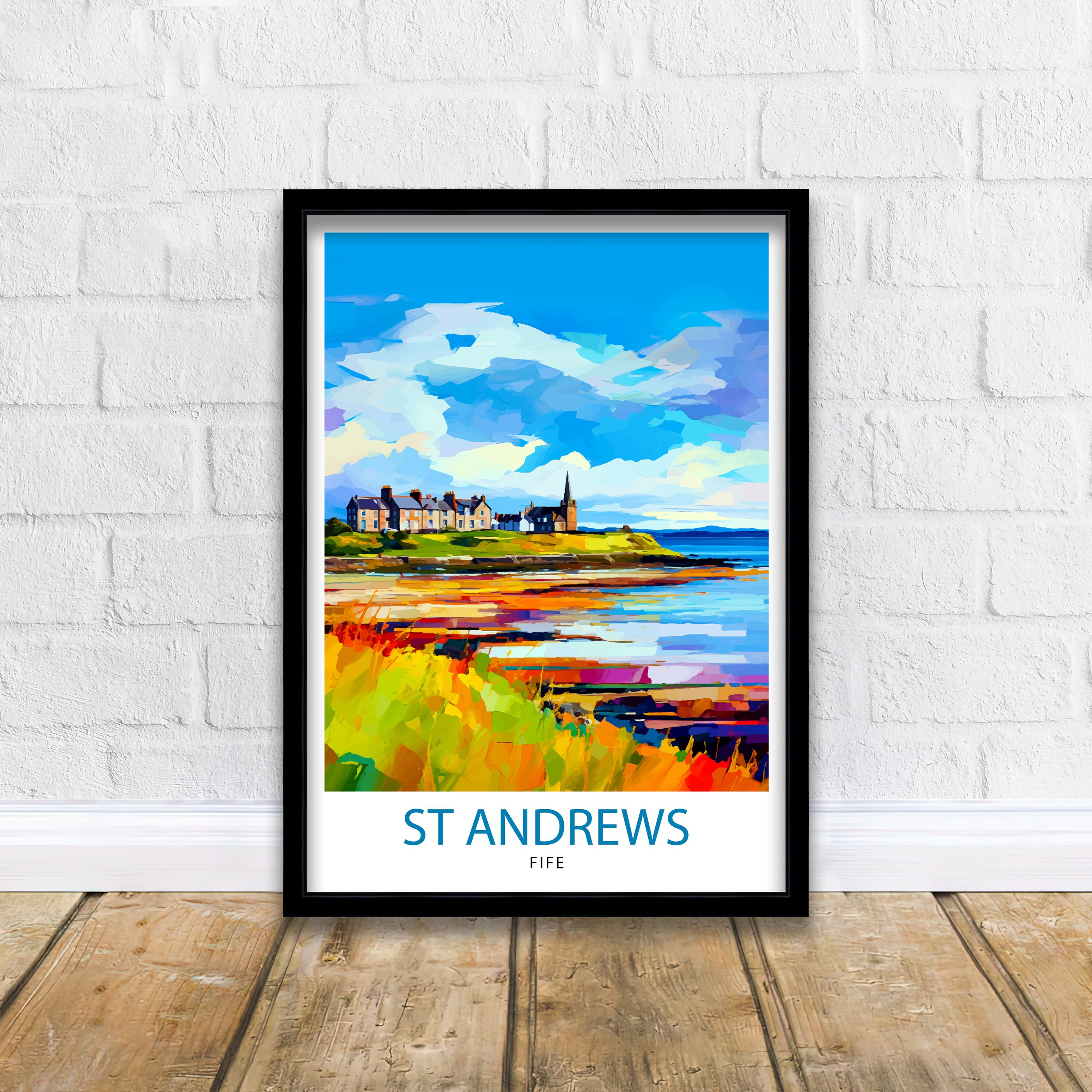Impression voyage St Andrews Fife Décoration murale St Andrews Poster St Andrews Ecosse Voyage impressions St Andrews Art impression St Andrews Illustration