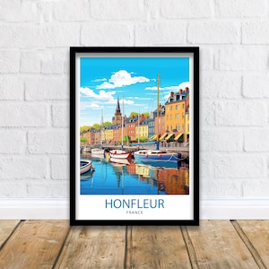 Honfleur France Travel Print  Honfleur Wall Decor Honfleur Poster France Travel Prints Honfleur Art Print Honfleur Illustration Honfleur