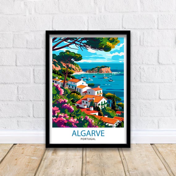 Algarve Portugal Travel Print  Algarve Wall Decor Algarve Poster Portugal Travel Prints Algarve Art Print Algarve Illustration Algarve Wall