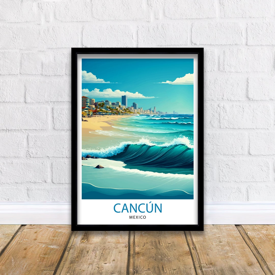 Cancun Mexico Travel Print Cancun Wall Decor Cancun Home Living Decor ...