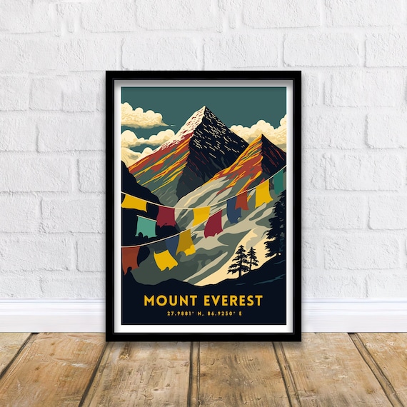 Mount Everest Print | Mount Everest | Mount Everest Poster | Mount Everest Art | Everest Print | Mountain Wall Art | Everest Poster