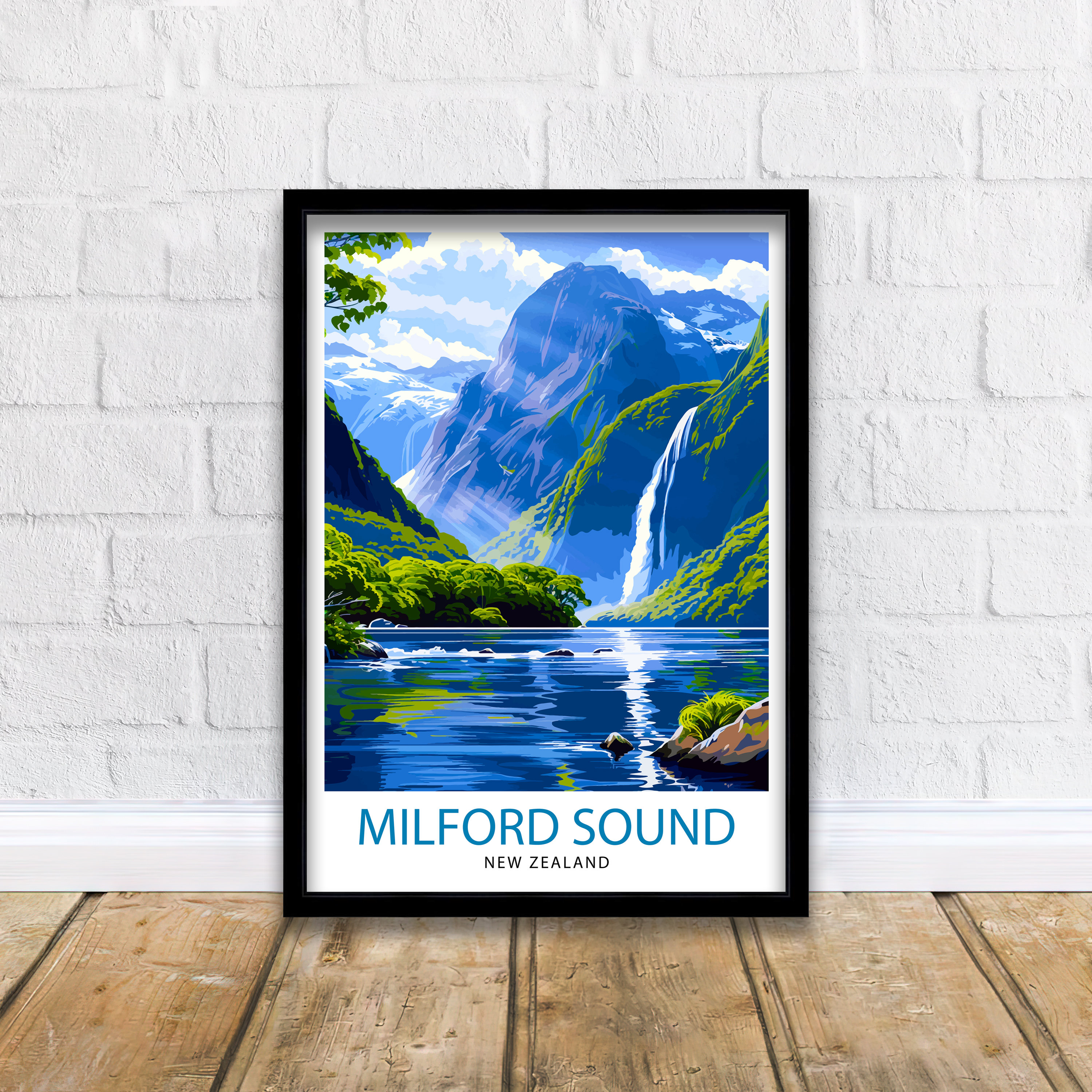 Milford Sound New Zealand Travel Print Wall Art Milford Sound Wall