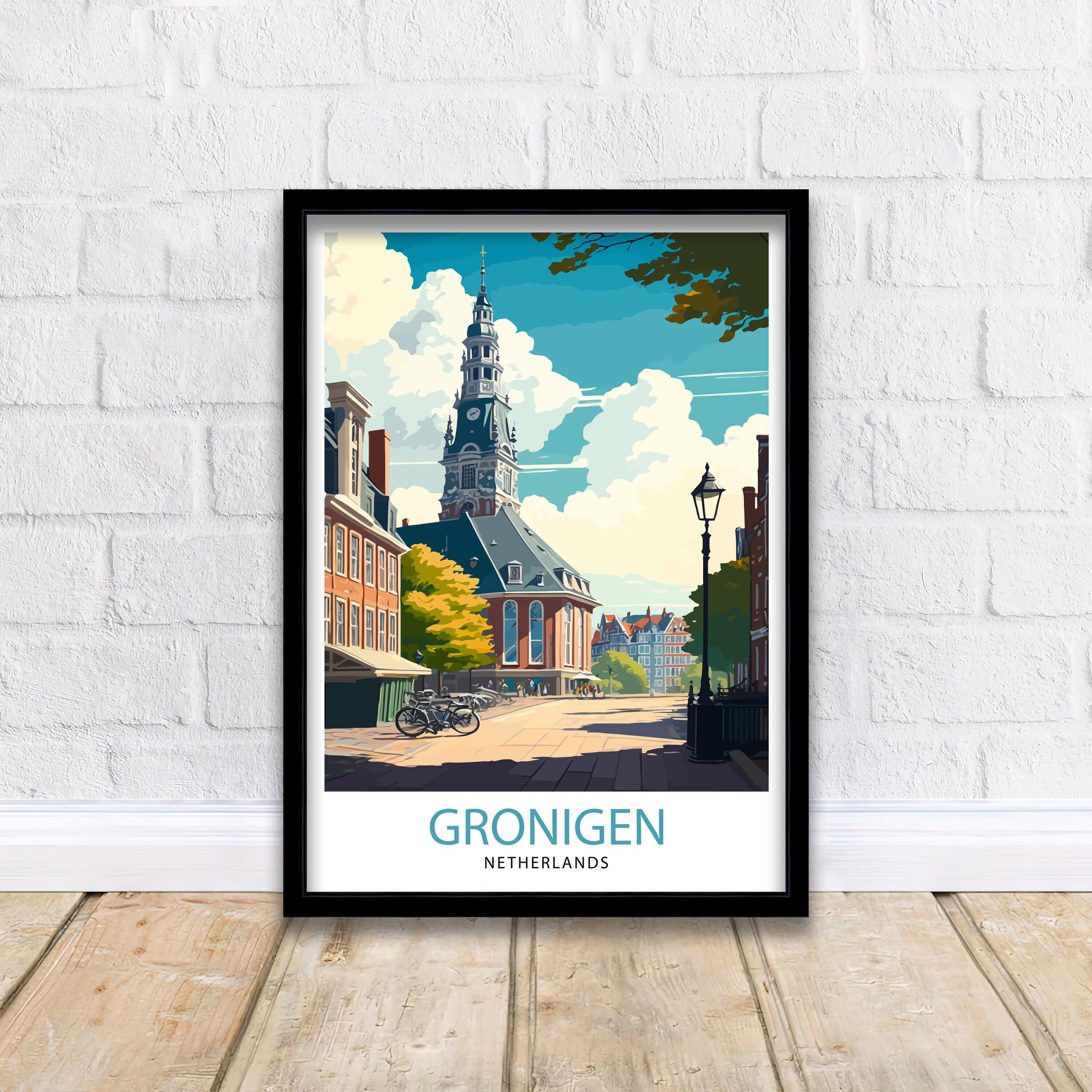 Discover Groningen Pays-Bas Voyage Affiche