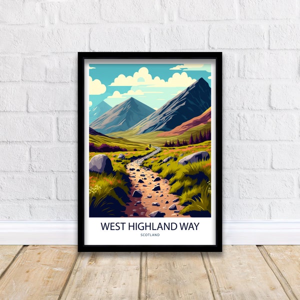 West Highland Way Scotland Travel Poster, Art Print , Wall Art, Irish Art Print